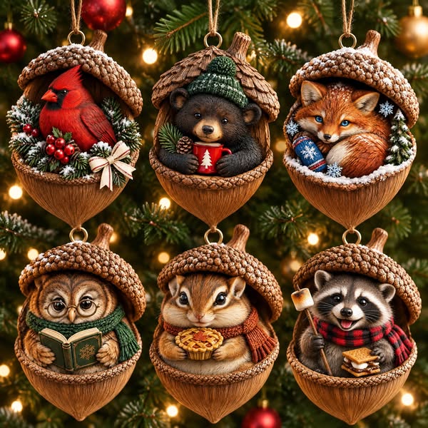 🐿️ Woodland Nut Hideaway Ornament – A Tiny Woodland Story for Your Christmas Tree 🎄✨