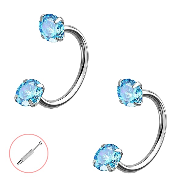 🔥Last Day 50% OFF - Horseshoe Gem Nose Ring – Internally Threaded & Comfortable