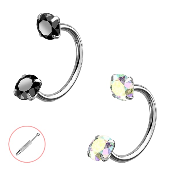 🔥Last Day 50% OFF - Horseshoe Gem Nose Ring – Internally Threaded & Comfortable
