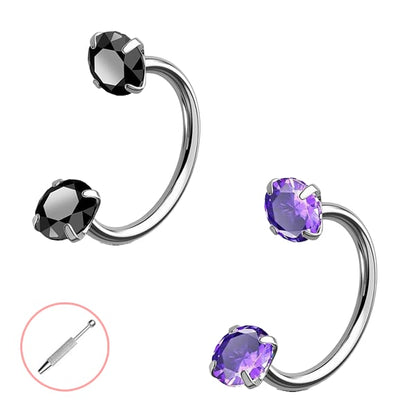 🔥Last Day 50% OFF - Horseshoe Gem Nose Ring – Internally Threaded & Comfortable