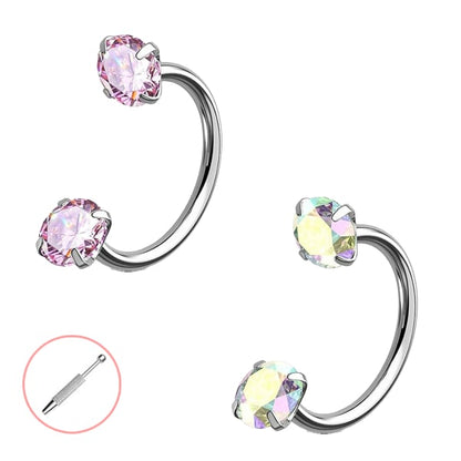 🔥Last Day 50% OFF - Horseshoe Gem Nose Ring – Internally Threaded & Comfortable