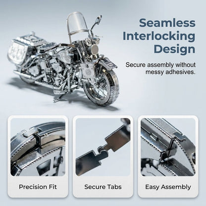 🔥Last Day 49% OFF - Silver Motorcycle 3D Metal Assembly Puzzle
