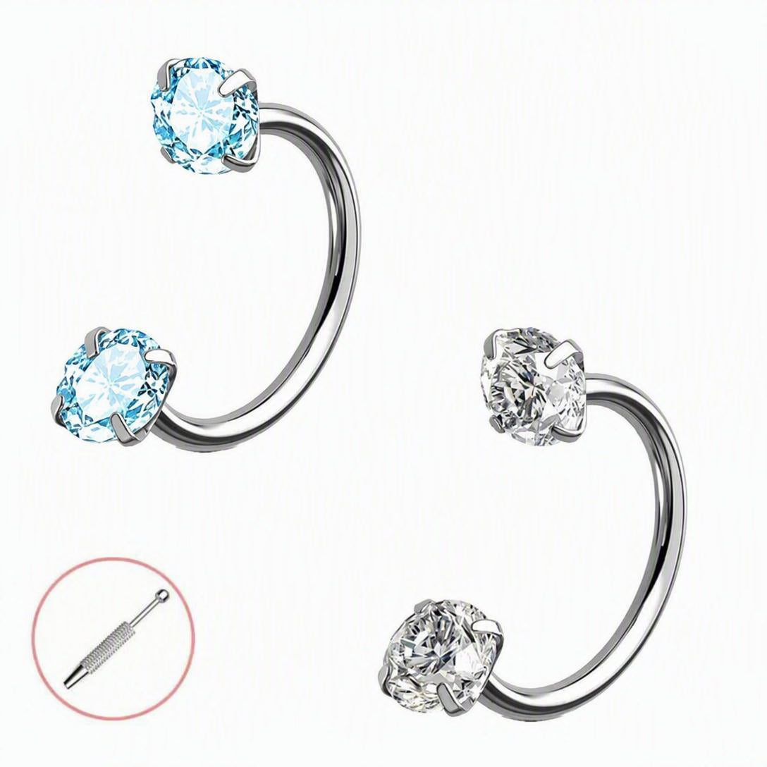 Horseshoe Gem Nose Ring – Internally Threaded & Comfortable