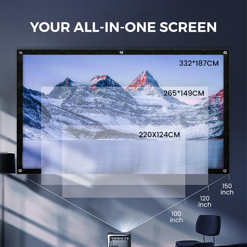 High Definition Projection Screen - 120-inch Diagonal with Matte White Surface for Crystal Clear Home Cinema Experience 🎬🌟