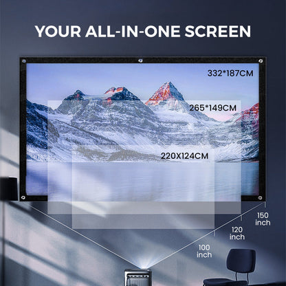 High Definition Projection Screen - 120-inch Diagonal with Matte White Surface for Crystal Clear Home Cinema Experience 🎬🌟
