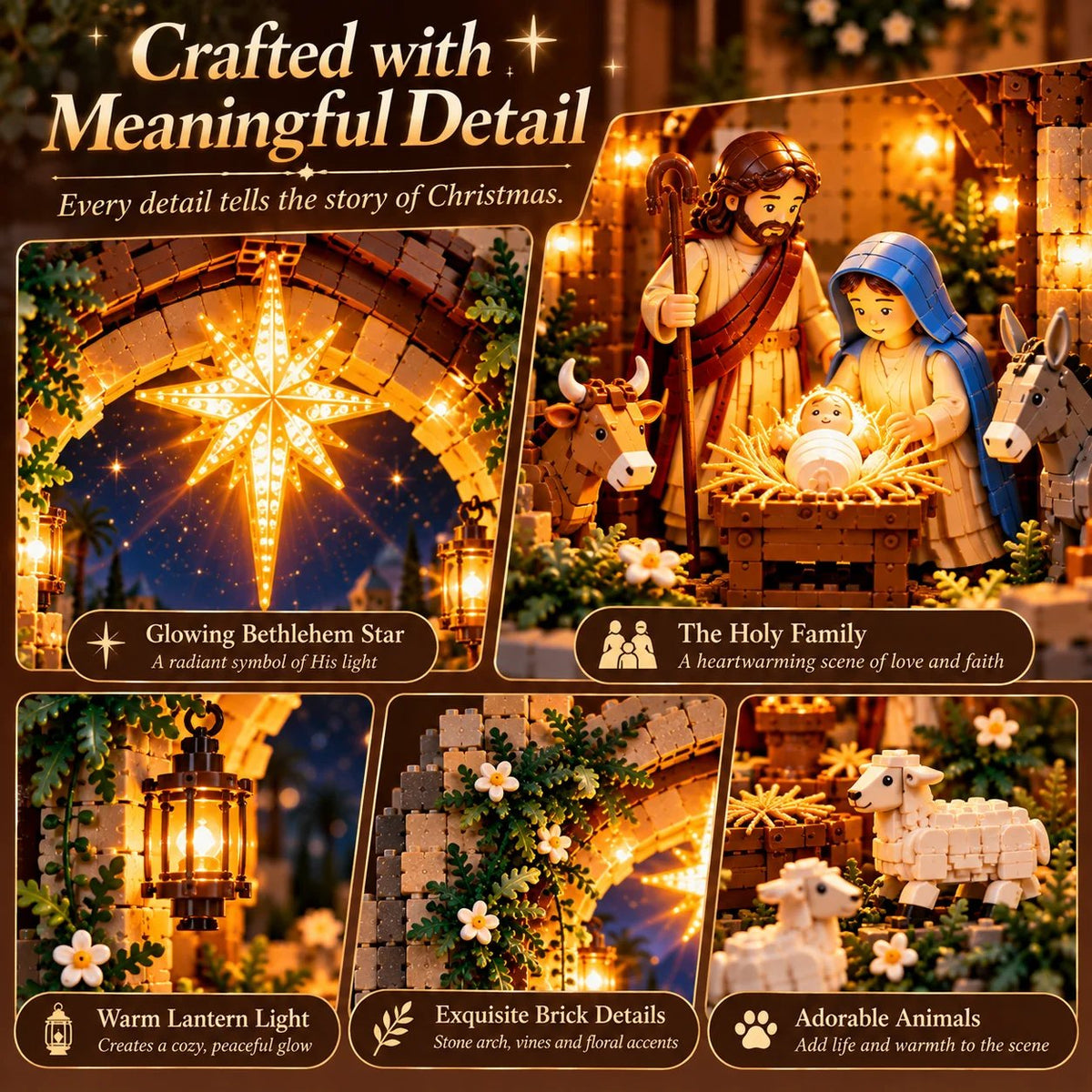🔥50% Off – ✨ Illuminated 'Book Nook' with the Bethlehem Nativity Scene – Christmas Kit as a Testament of Faith