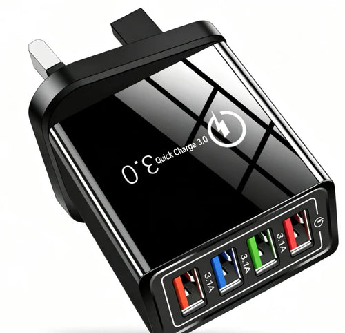 Secret to Faster Phone Performance Four-Port Travel Charger for Extended Phone Battery Life
