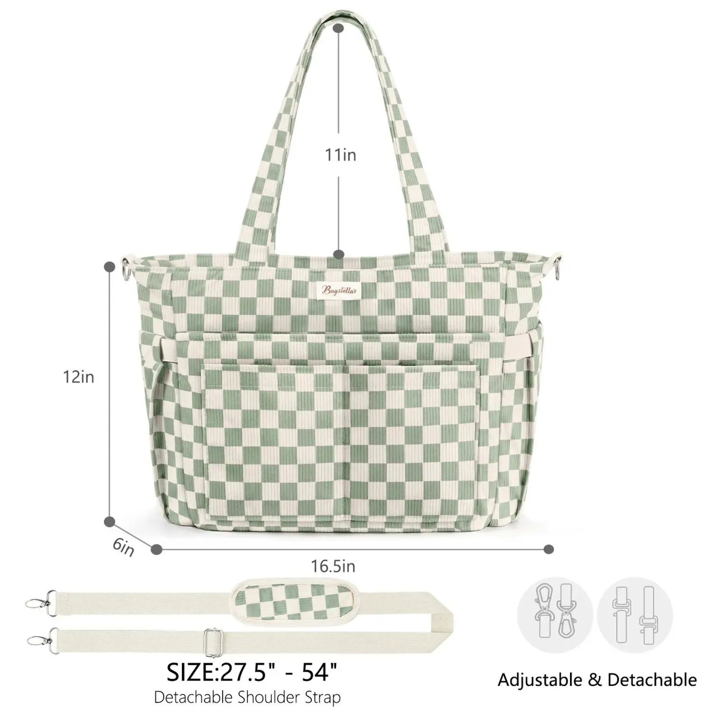 🎒Corduroy Tote Bag for Women, 15.6 inch Laptop Work Bags with Large Cup Holder