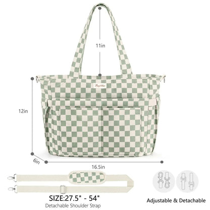 🎒Corduroy Tote Bag for Women, 15.6 inch Laptop Work Bags with Large Cup Holder