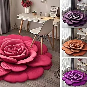 3D Floral Plush & Diatomaceous Earth Floor Mat (40*40cm)