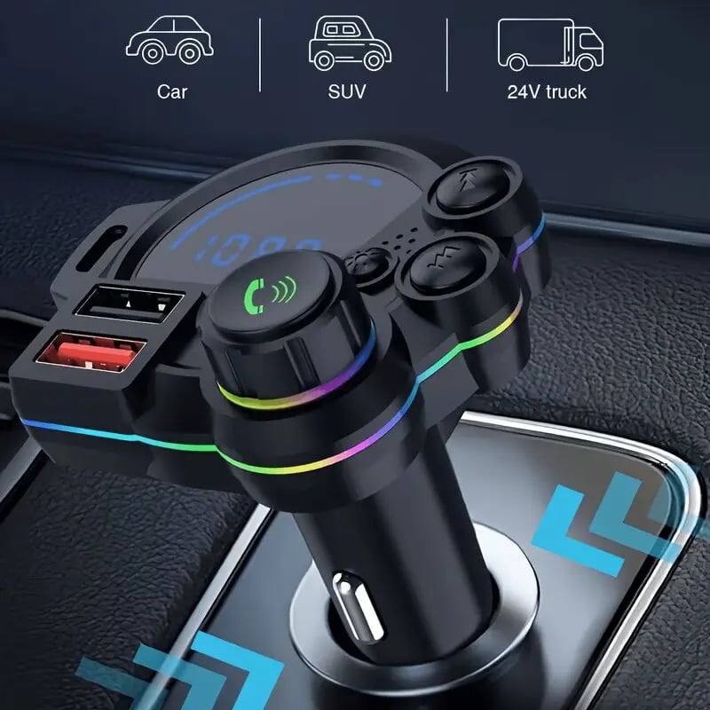 🚗🔊30W Type-C Car Charger & Bluetooth 5.3 FM Transmitter
