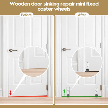 8-Pack Mini Rigid Caster Wheels for Furniture and Door Sinking Repair