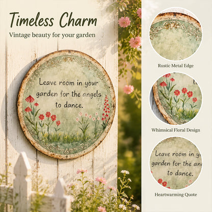✨ Angel Dance Round Metal Wall Sign