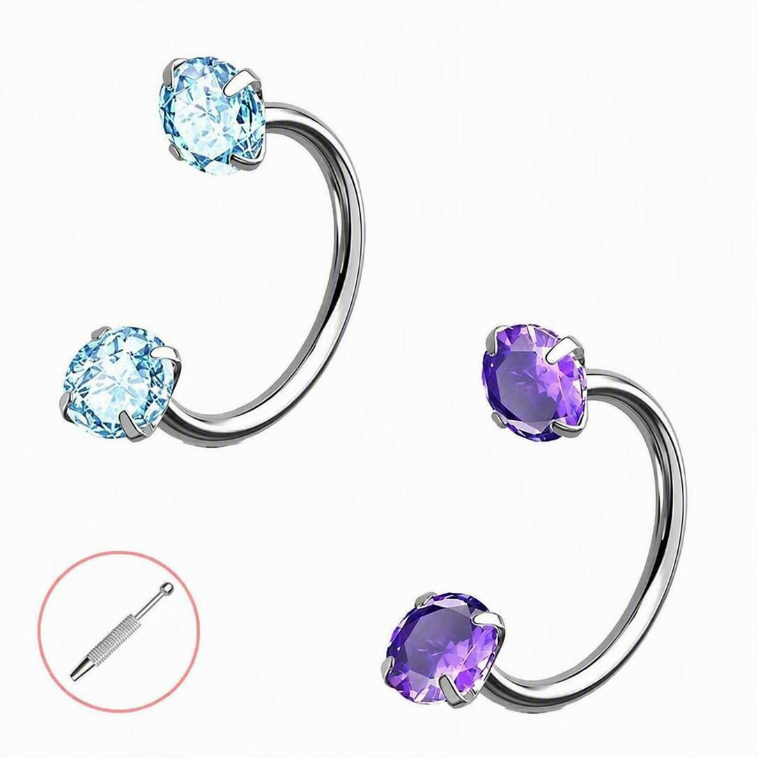 Horseshoe Gem Nose Ring – Internally Threaded & Comfortable