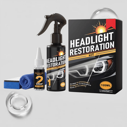 🥳2026 HOT SALE🥳🔧 Buy 2 Get 1 Free ! Headlight Restorer Kit – 2 steps, no disassembly. Removes yellow haze, restores clarity. Long‐lasting UV shield. 🚗✨