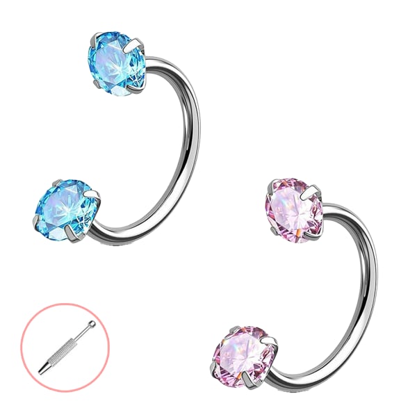 🔥Last Day 50% OFF - Horseshoe Gem Nose Ring – Internally Threaded & Comfortable