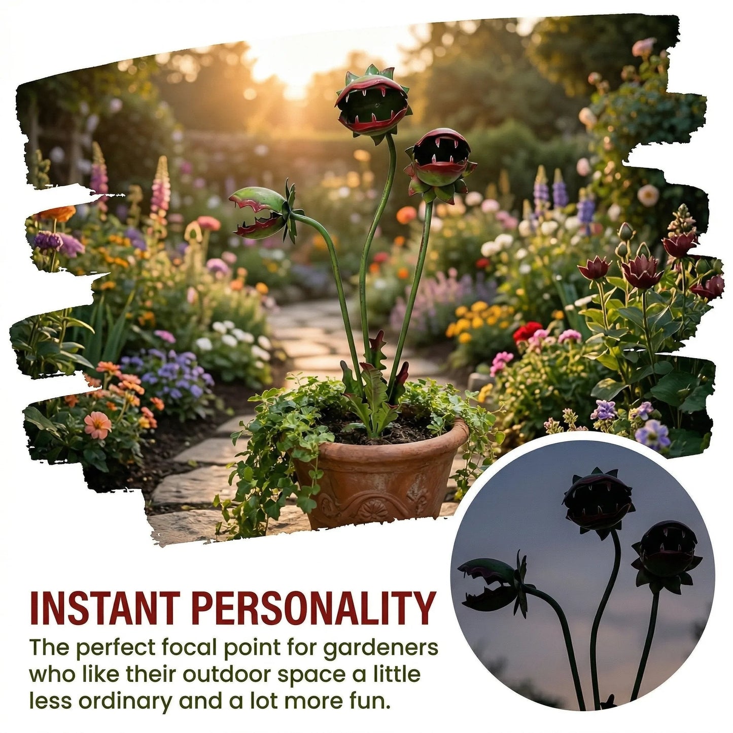 😂Whimsical Metal Carnivorous Plant Garden Stake