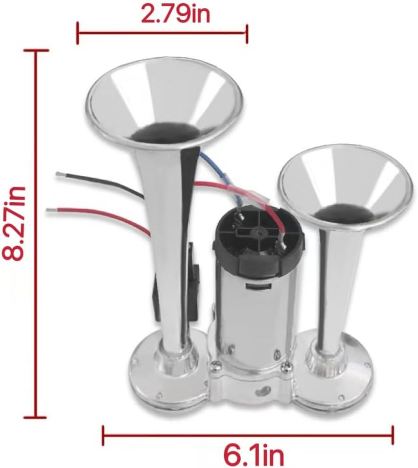 📯 LIMITED-TIME ! 🚗 Universal Dual Trumpet Air Horn Kit – 115dB, 12V, Complete Installation Kit 🔊
