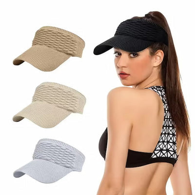 Women's High Ponytail Sun Visor Hat 