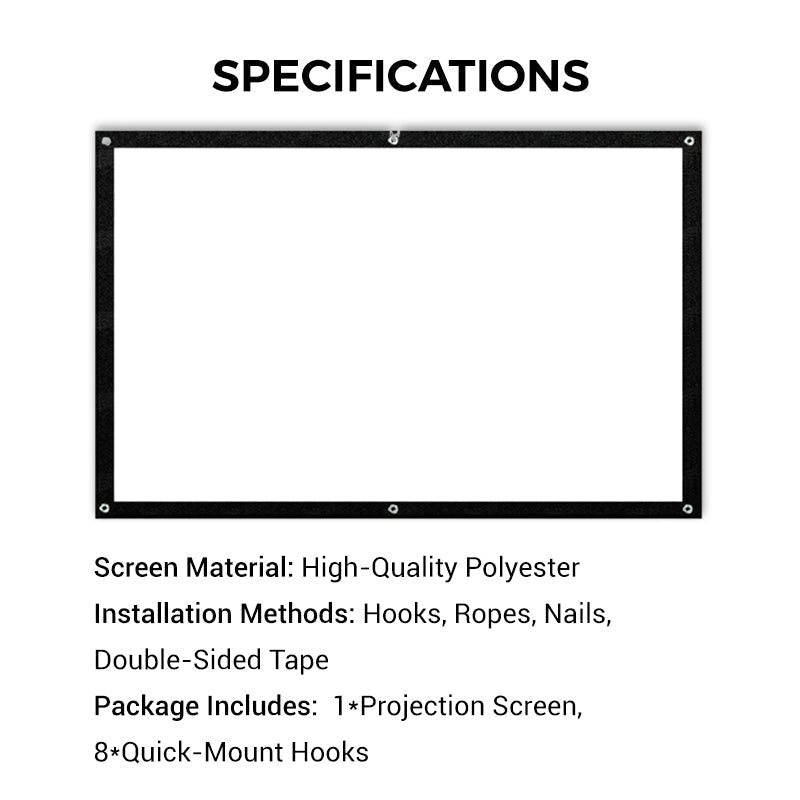 High Definition Projection Screen - 120-inch Diagonal with Matte White Surface for Crystal Clear Home Cinema Experience 🎬🌟