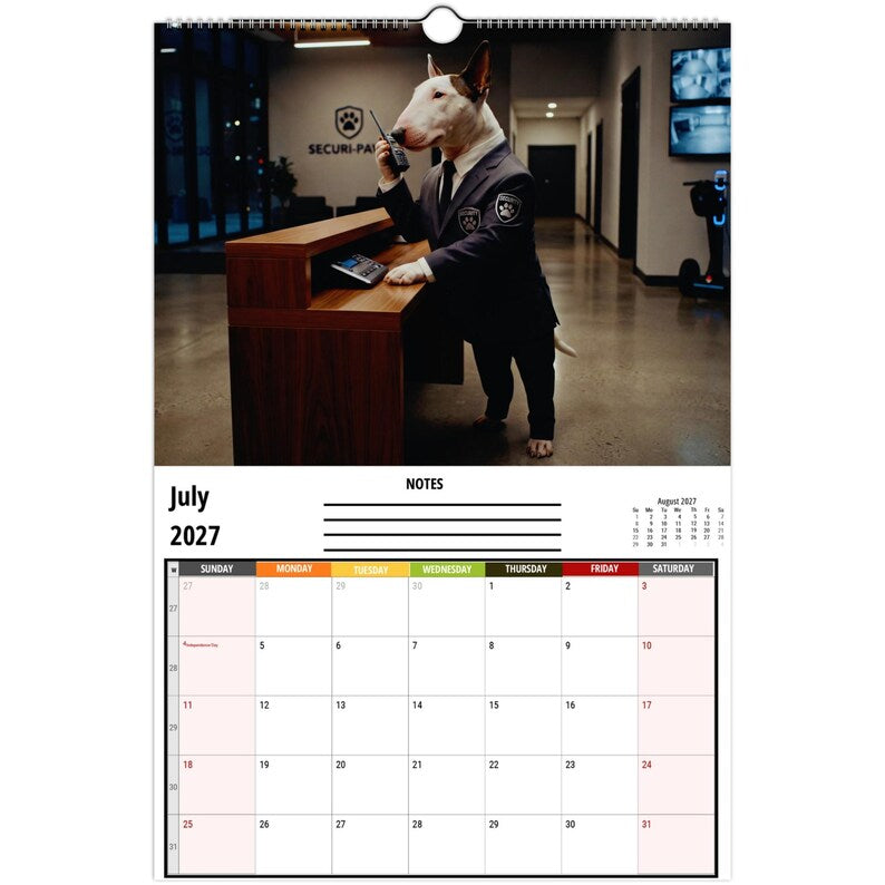 🤣Bull Terriers at Work 2027 Wall Calendar – 12 Months of Professional Puppy Chaos