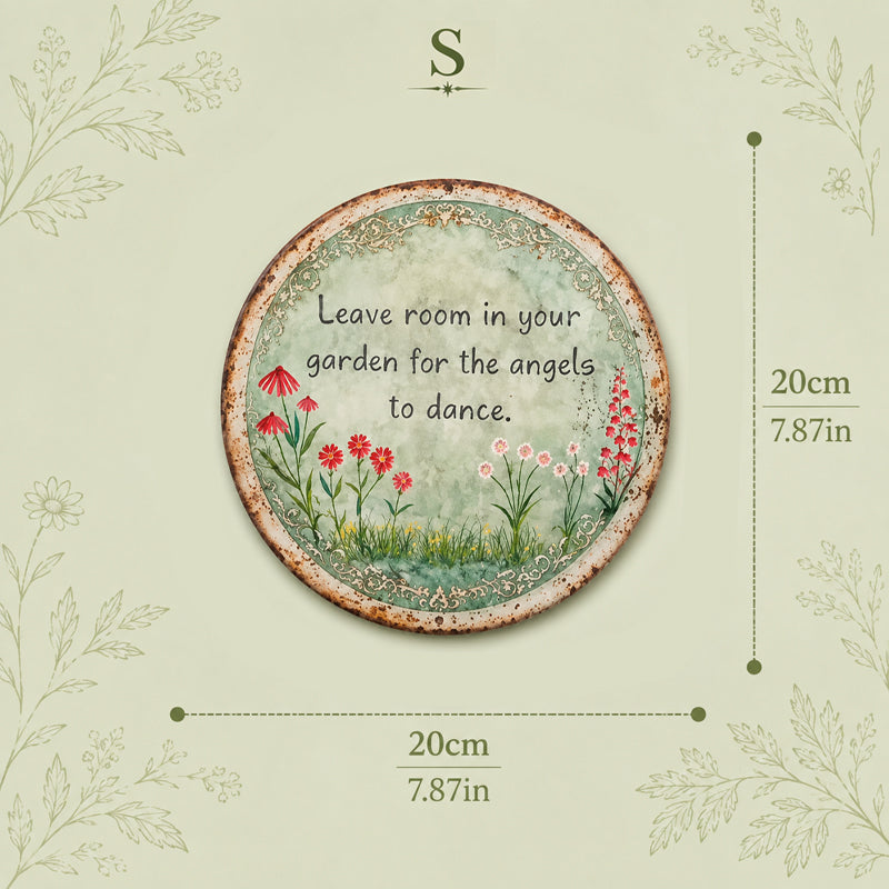 ✨ Angel Dance Round Metal Wall Sign