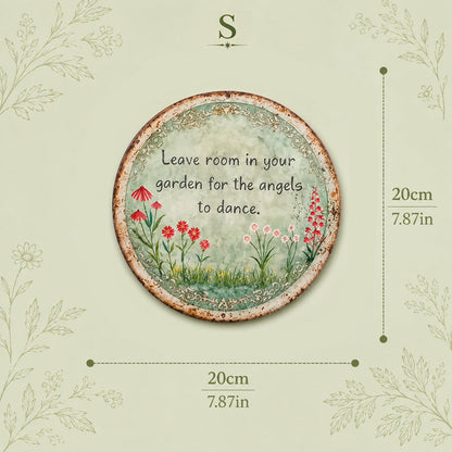 ✨ Angel Dance Round Metal Wall Sign