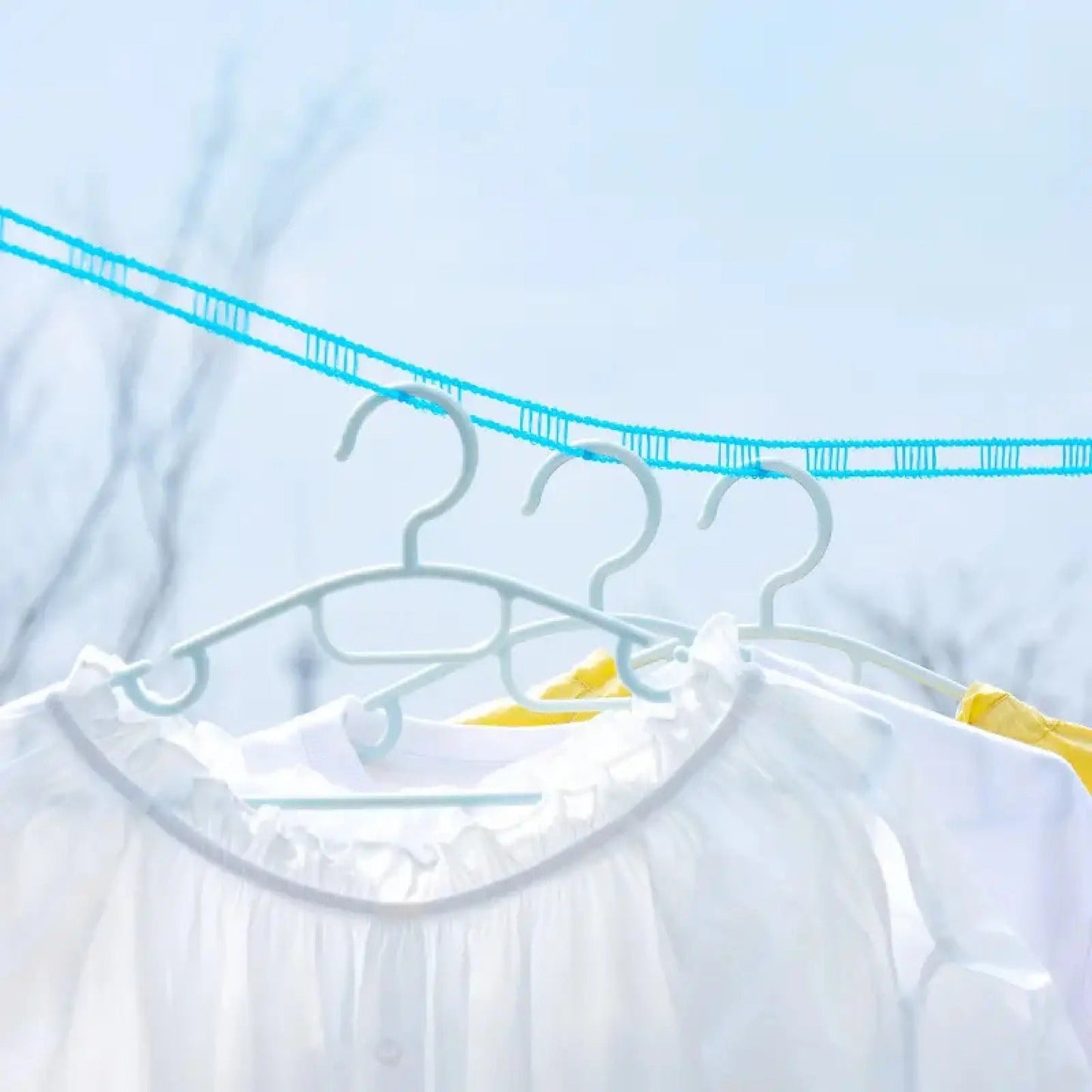 🧺Three colors✨ 10M (32.8ft) Portable Windproof Clothesline | Retractable Fence-Style Non-Slip Drying Rope with Hooks for Outdoor, Travel, Camping & Home