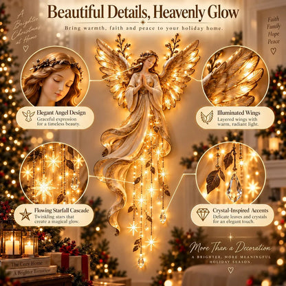 ✨Guardian Angel Starfall Cascade – Lighted Faith & Blessing Christmas Wall Decor✨