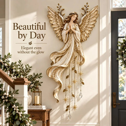 ✨Guardian Angel Starfall Cascade – Lighted Faith & Blessing Christmas Wall Decor✨