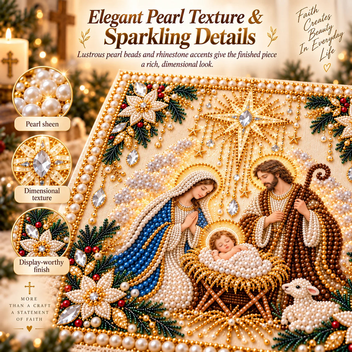 🙏✝️diy Christian Pearl Artwork Kit✈️ Buy 2+ Get Free Shipping