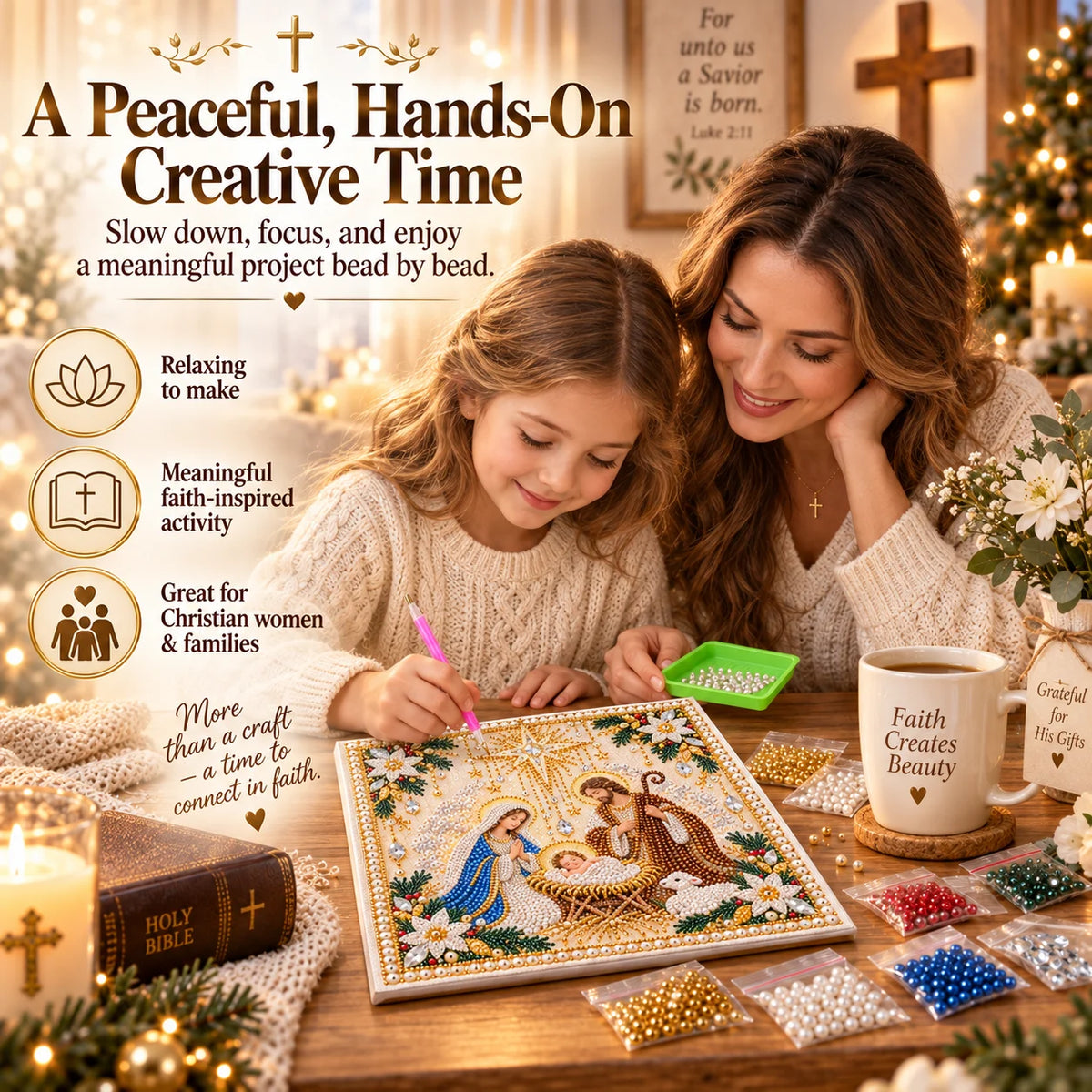 🙏✝️diy Christian Pearl Artwork Kit✈️ Buy 2+ Get Free Shipping