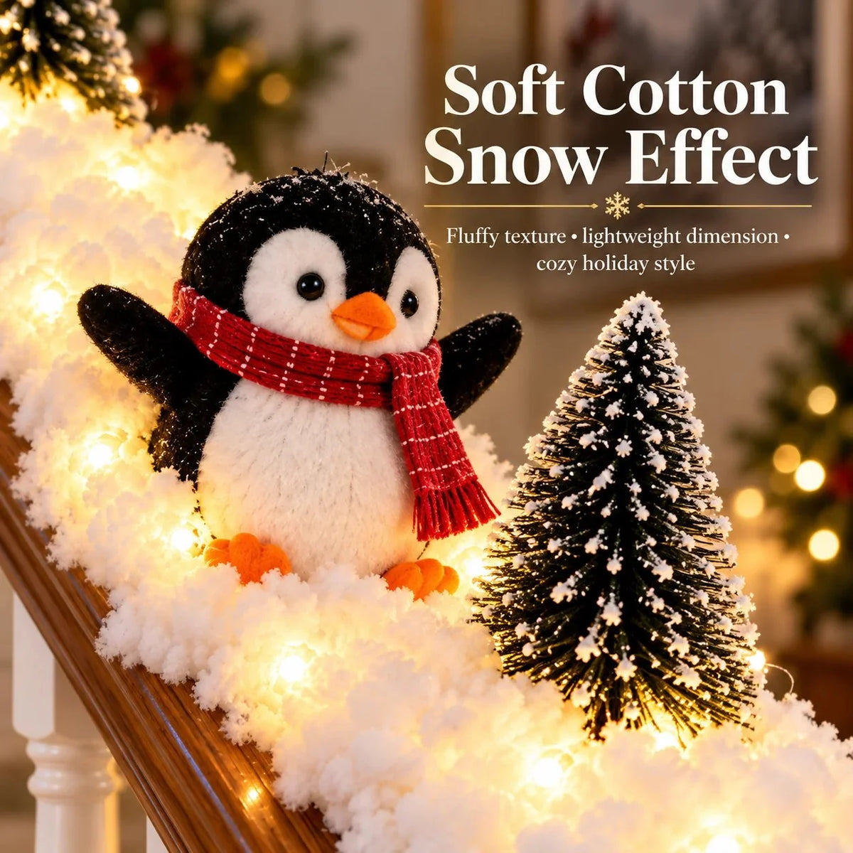 🔥Hot Sale 49% OFF🔥Playful Penguin Snowy Stair Railing Decor