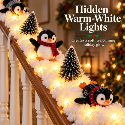 🔥Hot Sale 49% OFF🔥Playful Penguin Snowy Stair Railing Decor