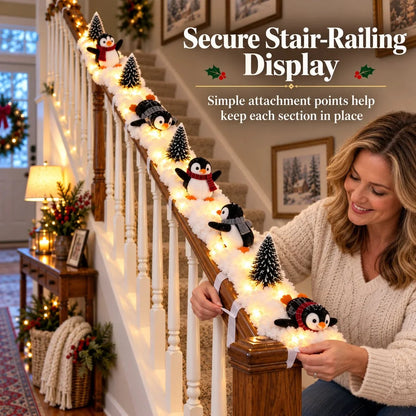 🔥Hot Sale 49% OFF🔥Playful Penguin Snowy Stair Railing Decor