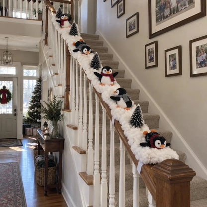 🔥Hot Sale 49% OFF🔥Playful Penguin Snowy Stair Railing Decor
