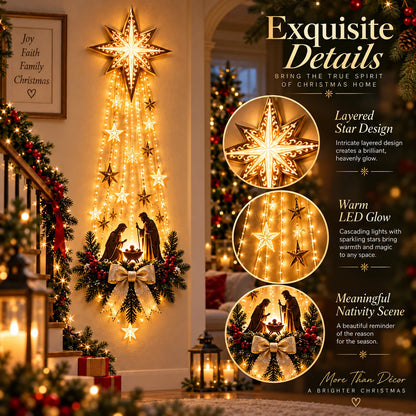 ✨Last Day 49% OFF✨✝️ Bethlehem Star of Faith– Lighted Nativity Wall Decor