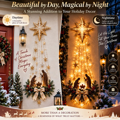 ✨Last Day 49% OFF✨✝️ Bethlehem Star of Faith– Lighted Nativity Wall Decor