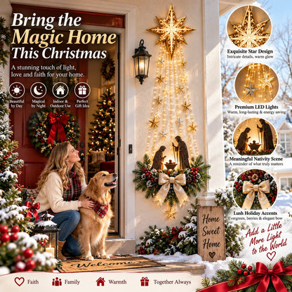 ✨Last Day 49% OFF✨✝️ Bethlehem Star of Faith– Lighted Nativity Wall Decor