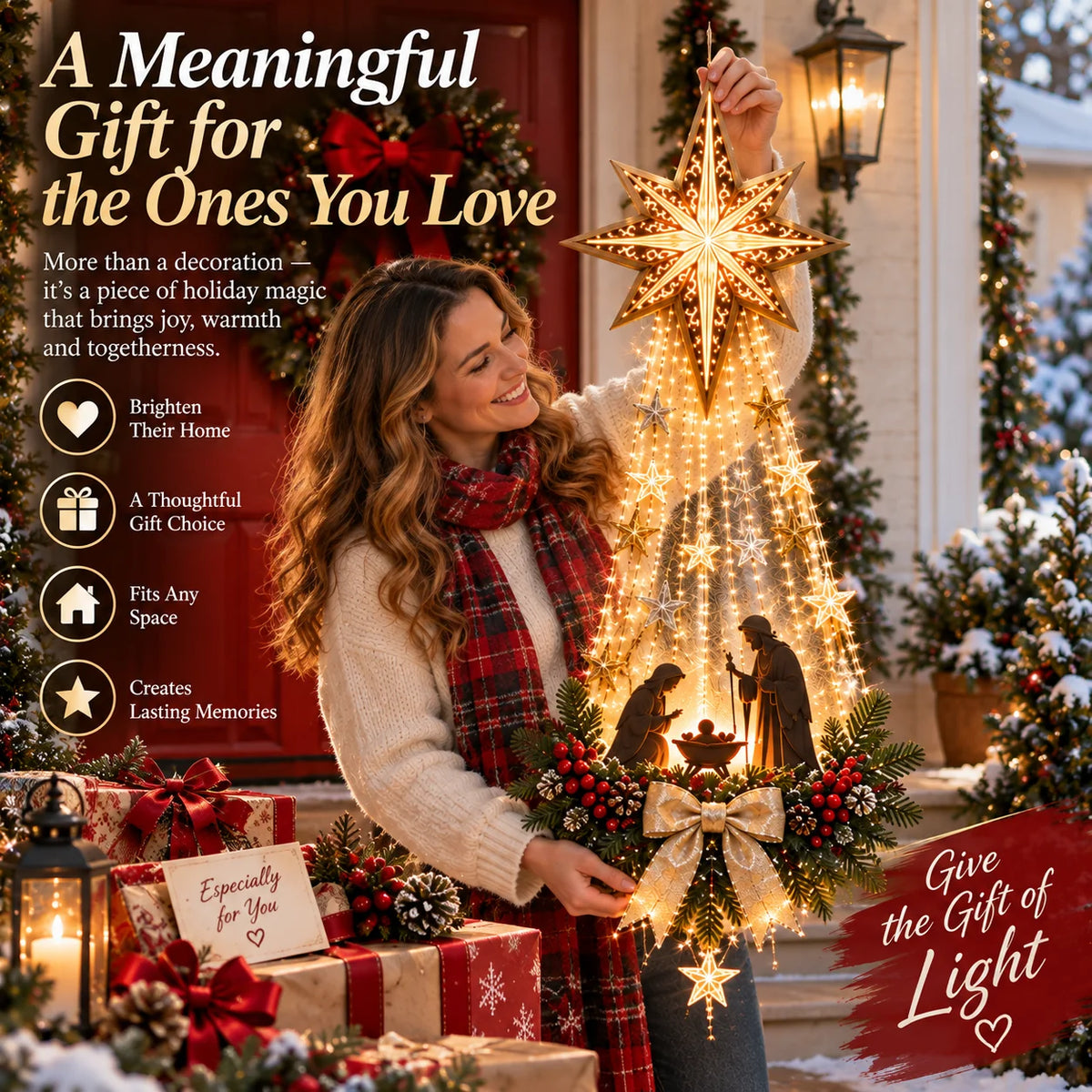 ✨Last Day 49% OFF✨✝️ Bethlehem Star of Faith– Lighted Nativity Wall Decor