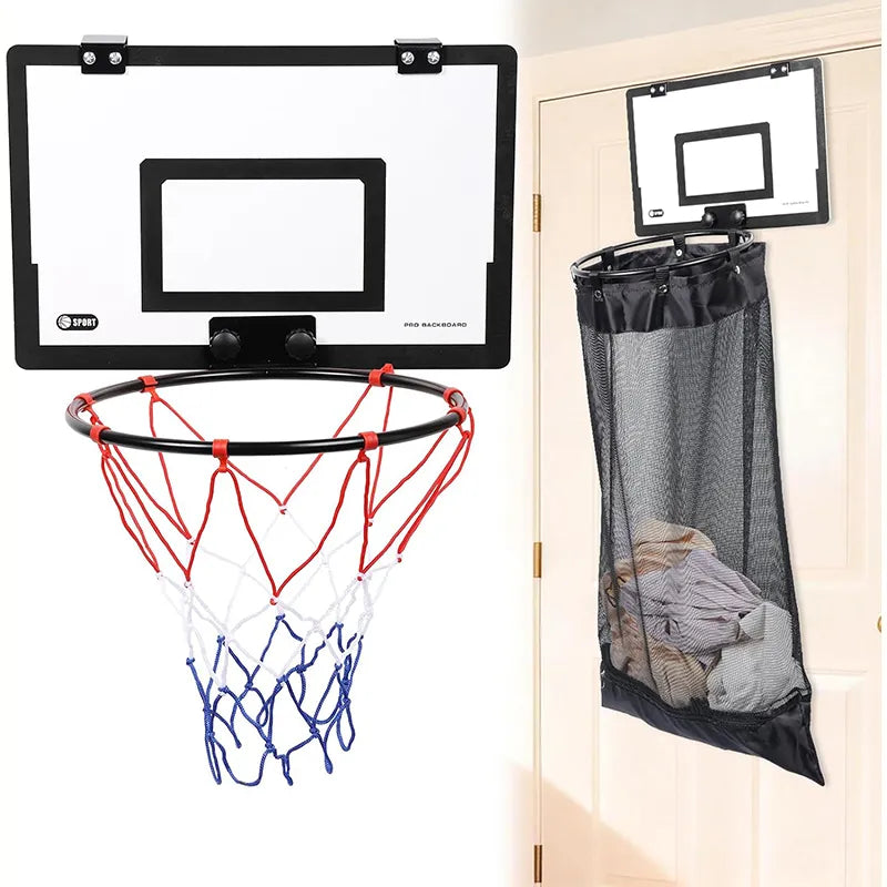 🏀 2-in-1 Door Hanging Laundry Basket With Basketball Hoop – Fun & Functional Storage!