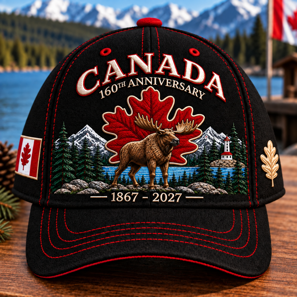 🔥🍁 Canada 160th Anniversary 1867–2027 - Premium Embroidered Heritage Cap100% Cotton • Detailed Embroidery • Comfortable Fit