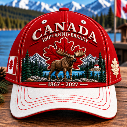 🔥🍁 Canada 160th Anniversary 1867–2027 - Premium Embroidered Heritage Cap100% Cotton • Detailed Embroidery • Comfortable Fit
