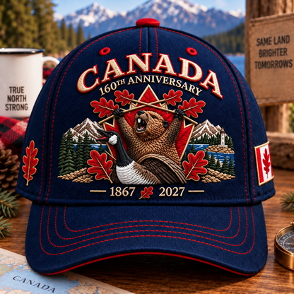 🔥🍁 Canada 160th Anniversary 1867–2027 - Premium Embroidered Heritage Cap100% Cotton • Detailed Embroidery • Comfortable Fit