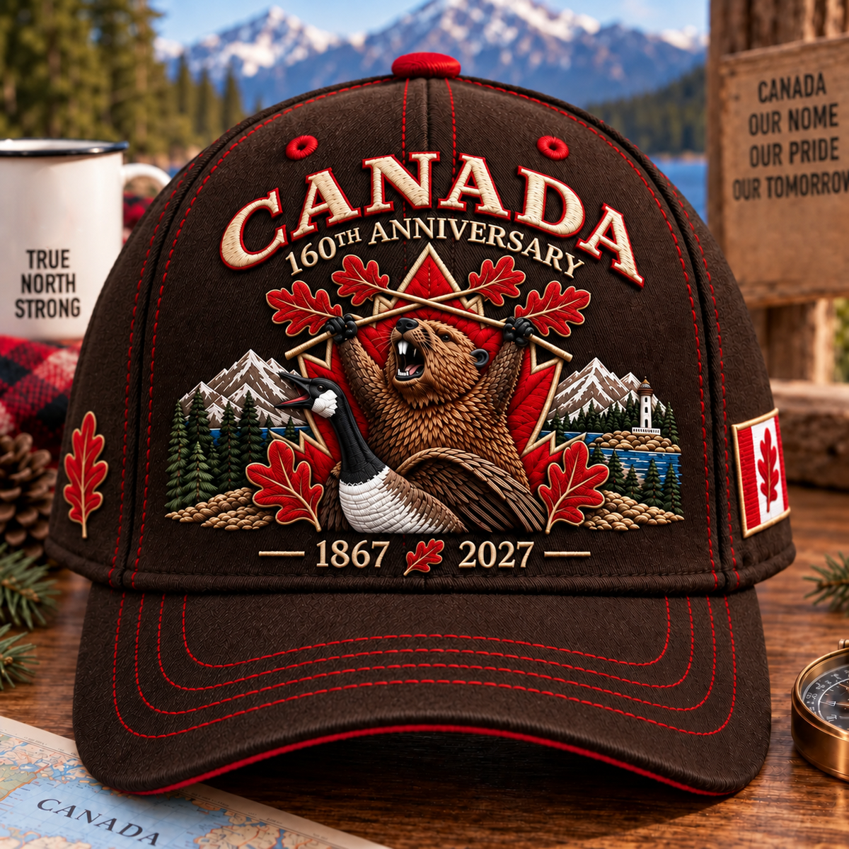🔥🍁 Canada 160th Anniversary 1867–2027 - Premium Embroidered Heritage Cap100% Cotton • Detailed Embroidery • Comfortable Fit