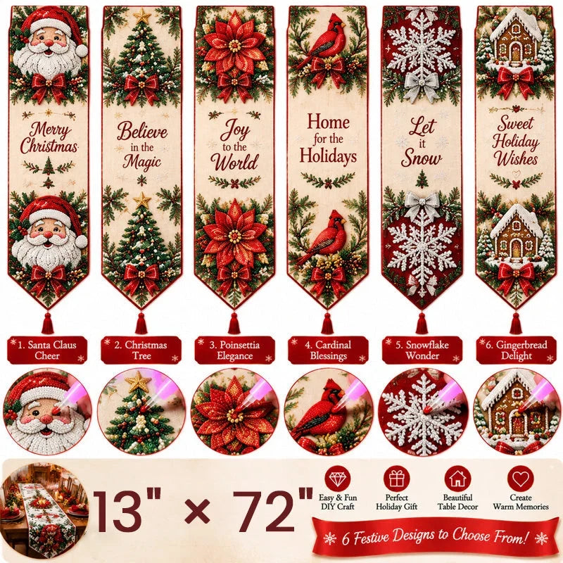 🔥hot Sale🔥✨ Diy Christmas Diamond Painting Table Runner Kit
