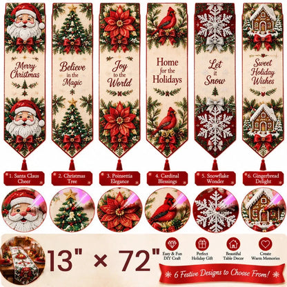 🔥hot Sale🔥✨ Diy Christmas Diamond Painting Table Runner Kit