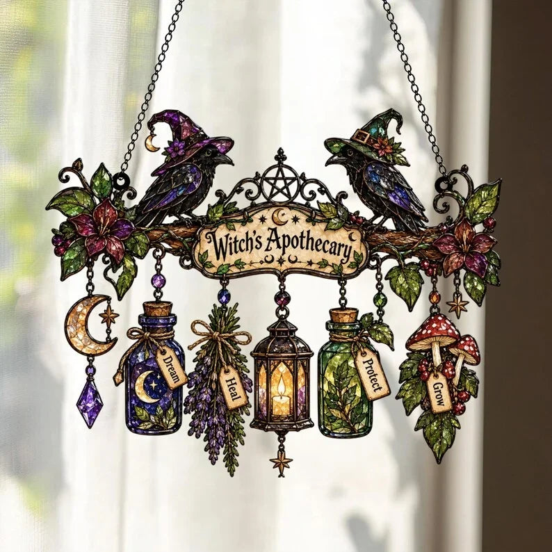 🖤 🐦‍⬛raven Witch Suncatcher