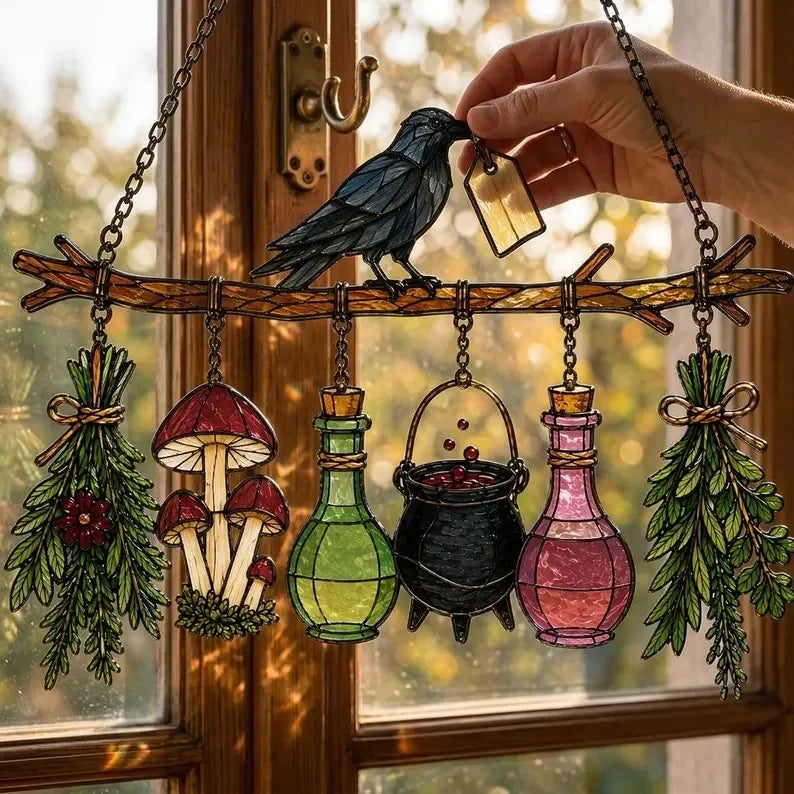 🖤 🐦‍⬛raven Witch Suncatcher