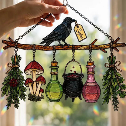 🖤 🐦‍⬛raven Witch Suncatcher